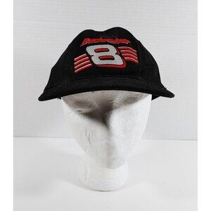 Dale Earnhardt Jr Hat BUD Budweiser NASCAR #8 Black Strapback Cap